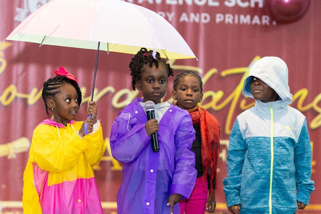 A weather item performed by the youngest classes